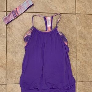 ivivva athletic tank top and matching headband